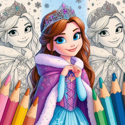 Coloring book ice princess