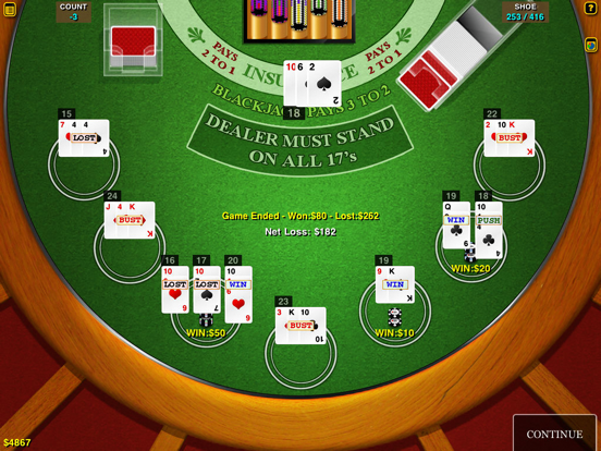 Blackjack 21 Multi-Hand (Pro) iPad app afbeelding 1