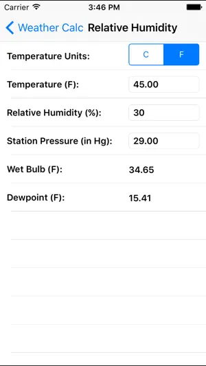 Weather Calc screenshot 3