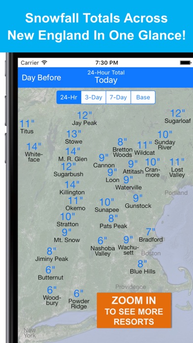 New England Snow Map Screenshot