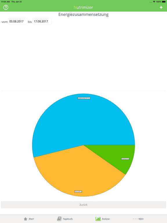 Nutrimizer iPad screenshot