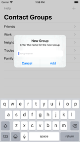Contact Groups screenshot