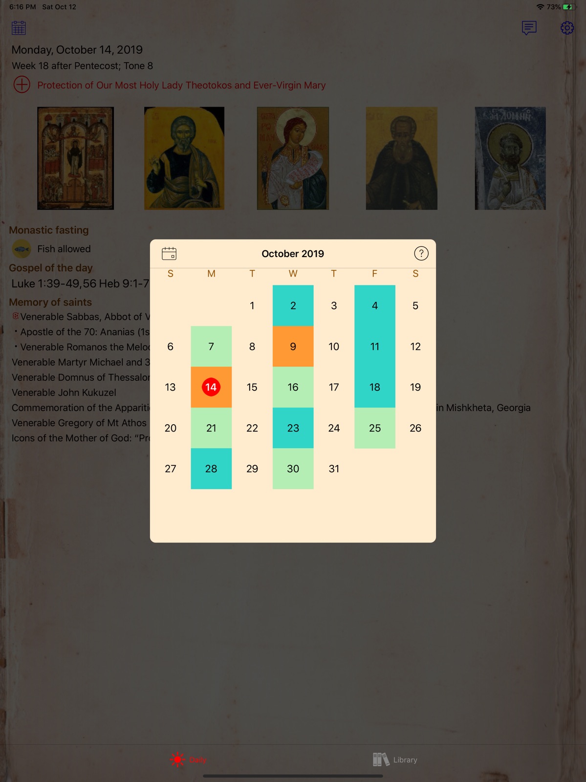 Orthodox Christian Calendar+ ipad screenshot 3