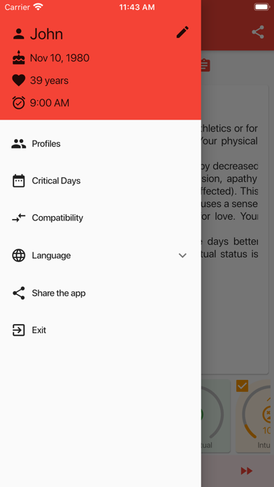 Biorhythms and Critical Days Screenshot 8 of 9