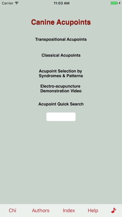 Canine Acupuncture Point