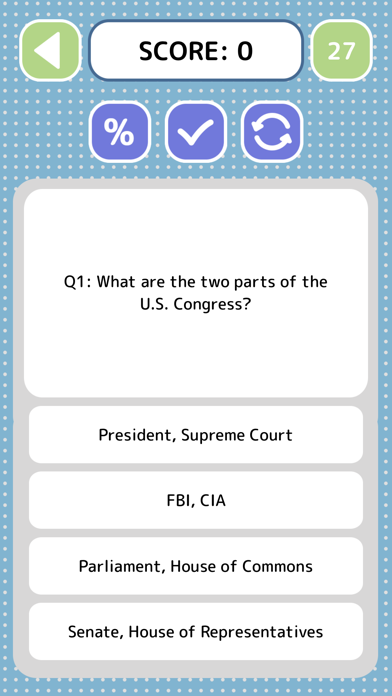 Screenshot #3 pour US Citizenship Quiz - Game