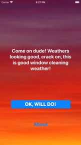 Window Cleaner Weather App screenshot