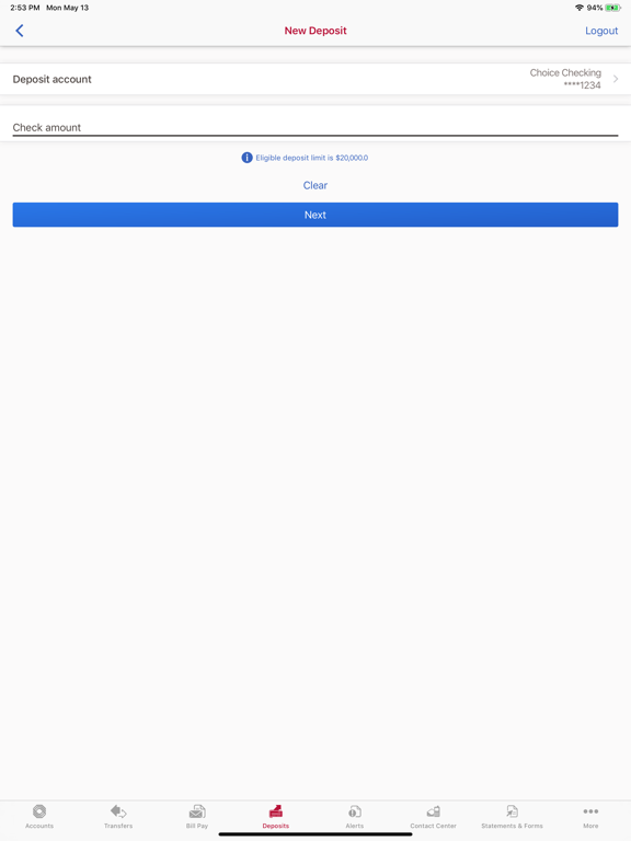 Bank of Oklahoma Mobile iPad screenshot 3 - Finance app