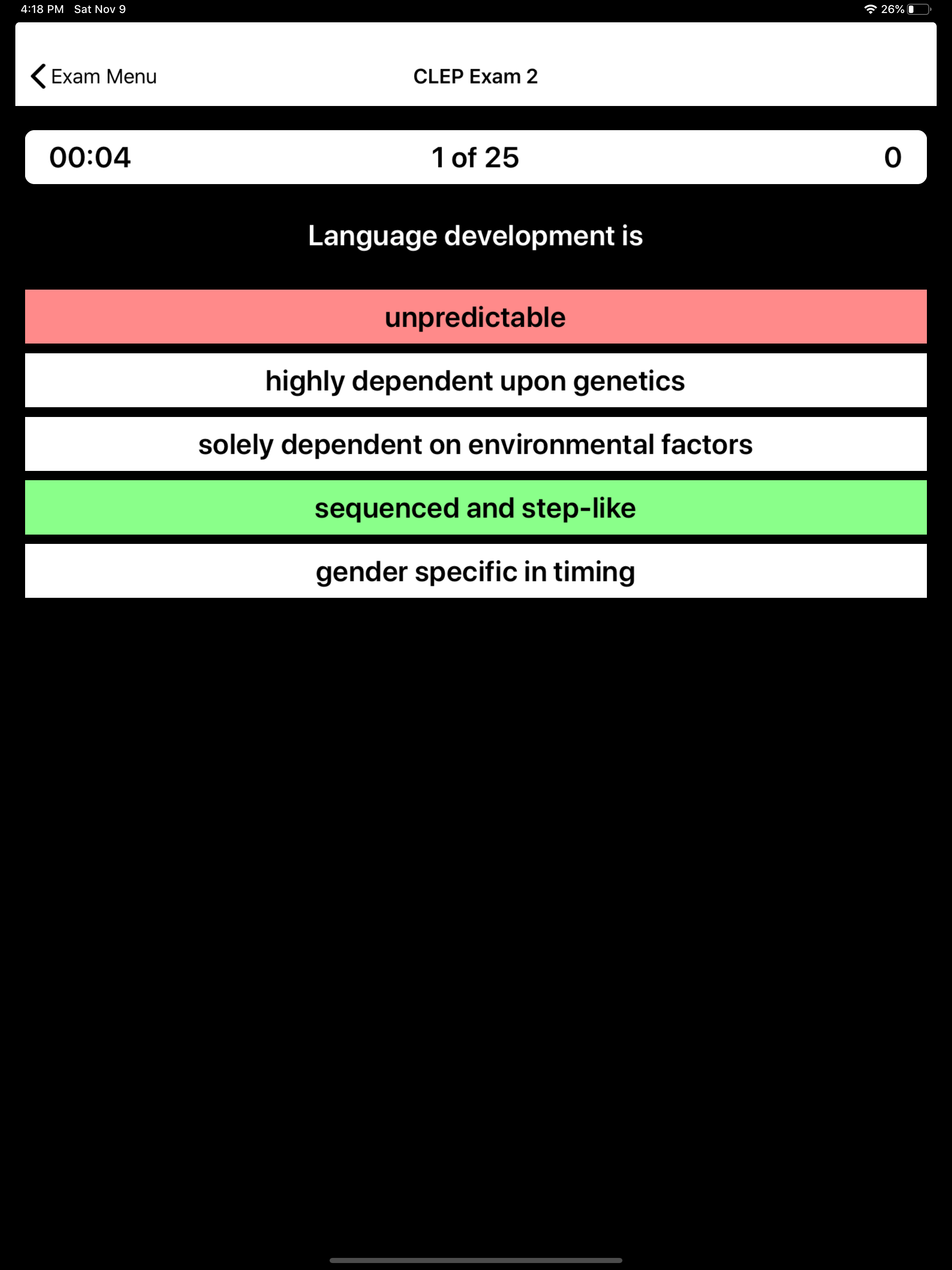 CLEP Human Growth Prep screenshot 13