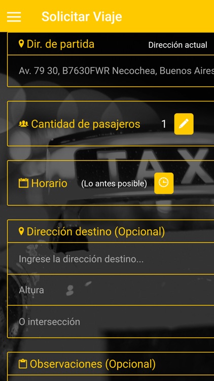 Teki. Pedido de Taxis y Viajes