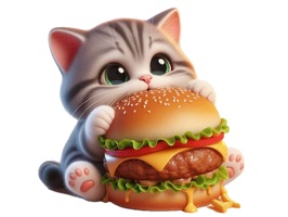Burger Kitten Stickers