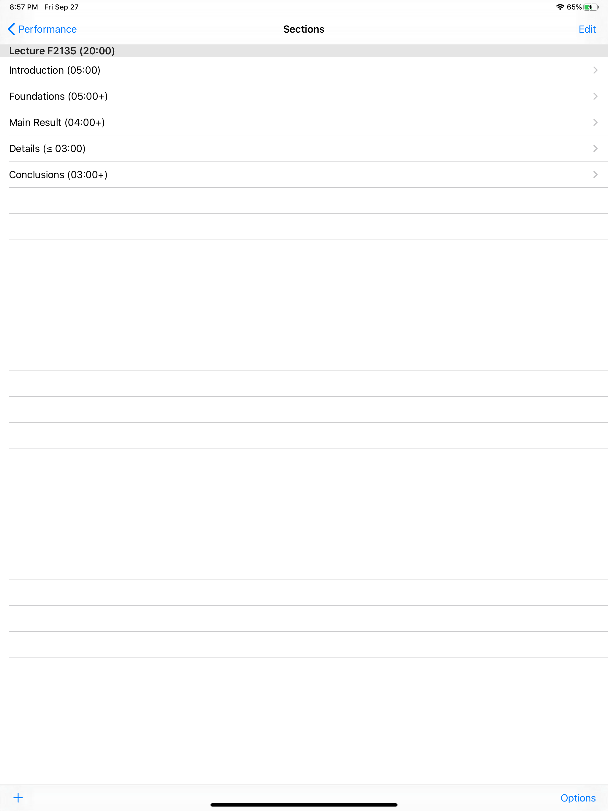 Timer with Sections