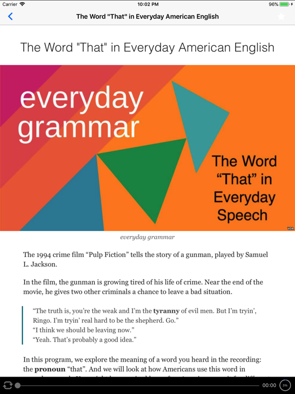 VOA Special English Learning iPad screenshot