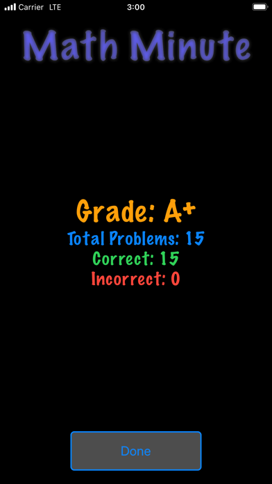 Math Minute iPhone screenshot