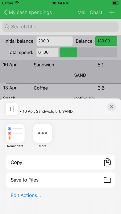 My Cash Spendings Screenshot