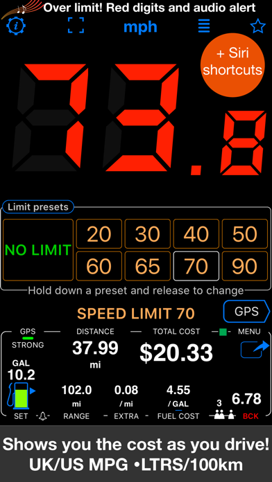 Speedometer 55 Pro. GPS kit. Screenshot