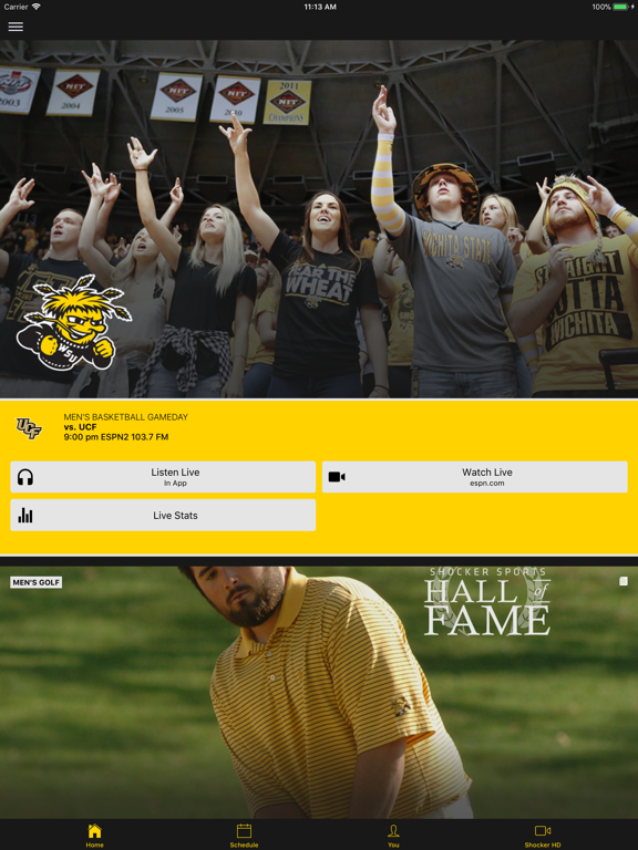 Go Shockers iPad screenshot 1 - Sports app
