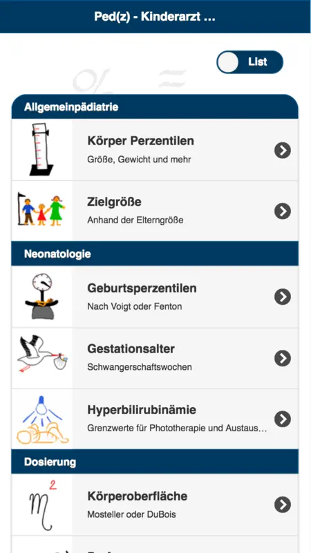 Ped(z) - Kinderarzt Rechner screenshot 1 of 1
