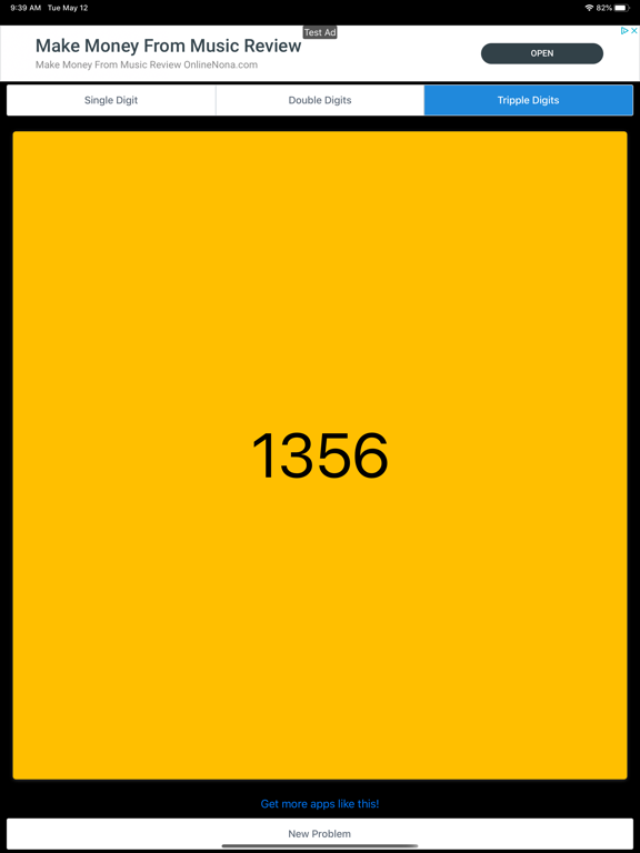 Addition Math Flashcards iPad screenshot