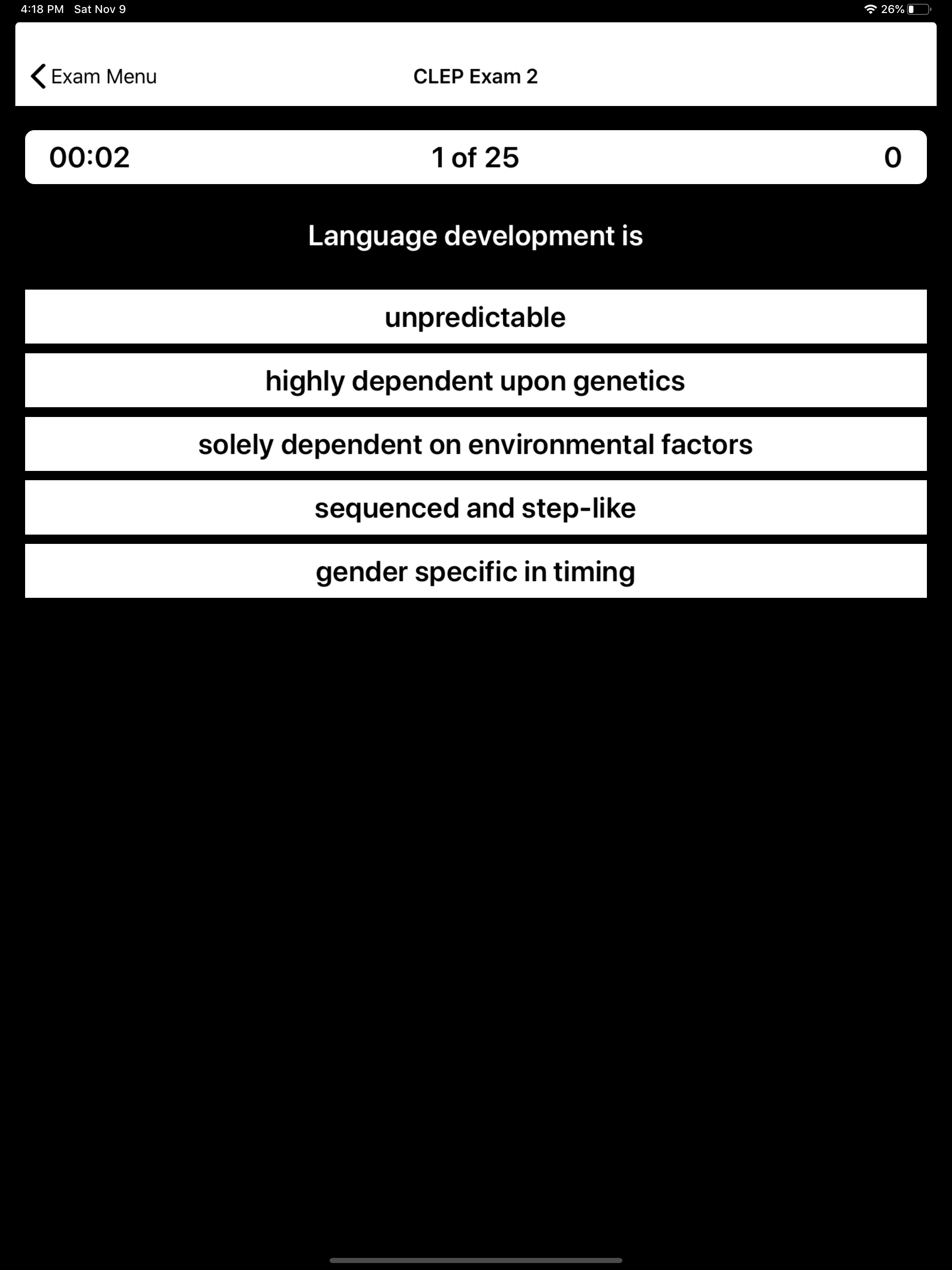 CLEP Human Growth Prep screenshot 12