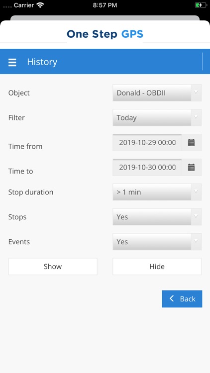 One Step GPS: Live Tracking