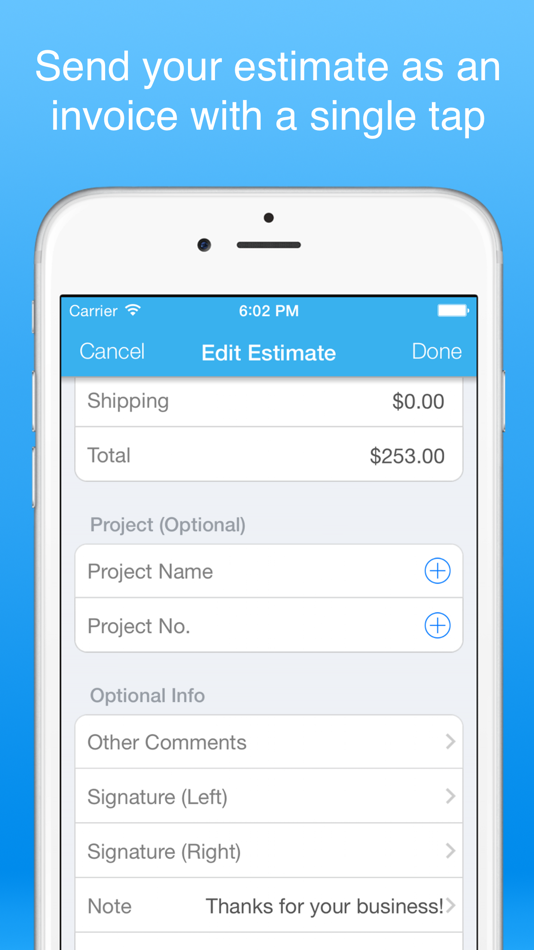 #7. Estimate Maker - Invoice app (iOS) 由: B TO J PTY LTD