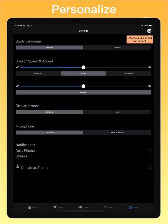 Learn Swedish + iPad screenshot 7 - Education app