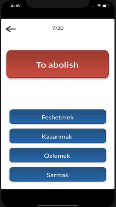 Luna Turkish Verbs Test Screenshot 1 of 6