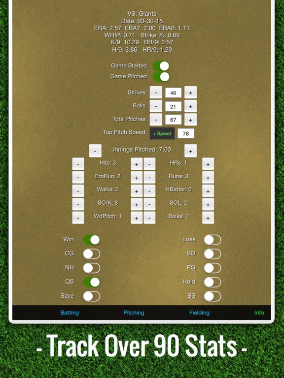 Screenshot #5 pour Baseball Stats Tracker Touch