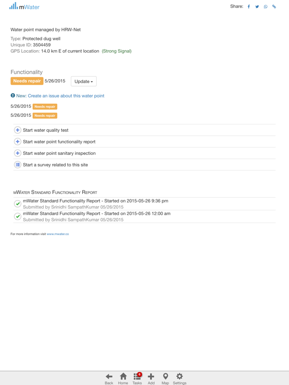 mWater Surveyor iPad screenshot 5 - Utilities app