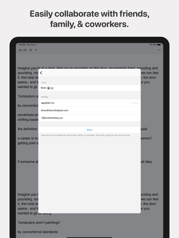 Etc App Notes iPad screenshot 6 - Productivity app