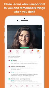 Cloze Relationship Management screenshot
