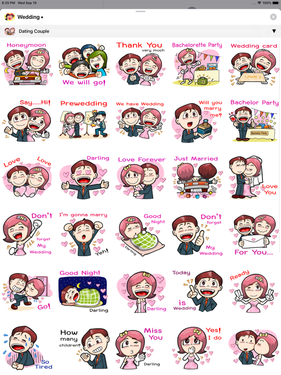 Wedding Sticker Emojis iPad screenshot 3 - Stickers app