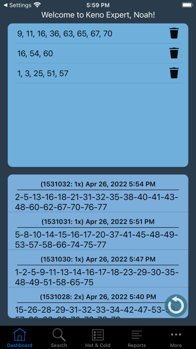 Keno Expert Screenshot