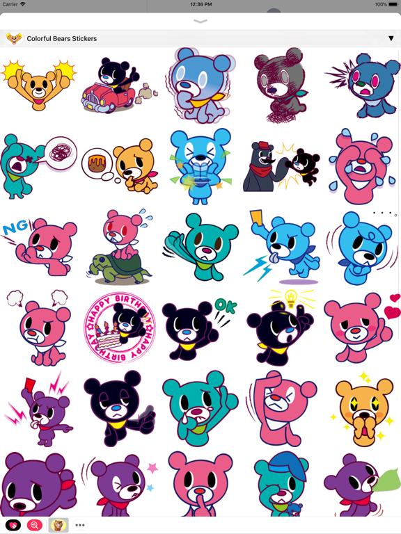 Bear Stickers: Cute Emojis iPad screenshot 4 - Stickers app