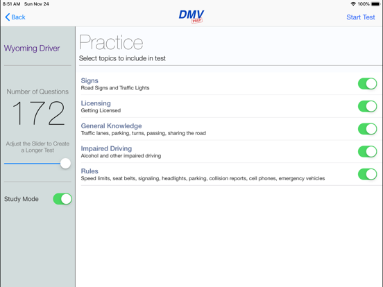 Wyoming DMV Test Prep iPad screenshot 2 - Education app