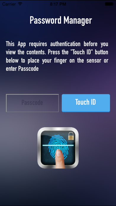 Finger Vault Password Manager screenshot 1