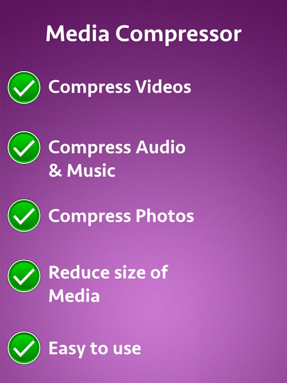 Video-Photo-Audio Compressor iPad screenshot 9 - Photo & Video app