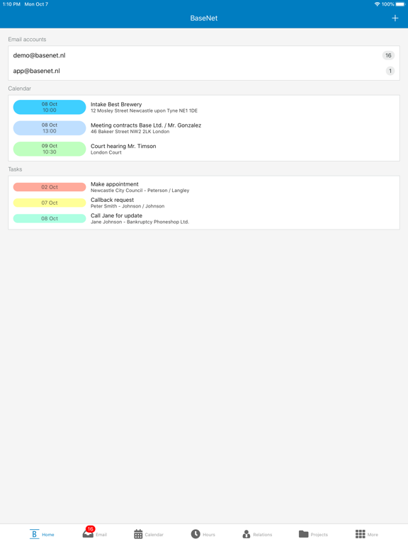 BaseNet iPad screenshot