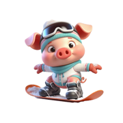 Snowboard Piglet Stickers