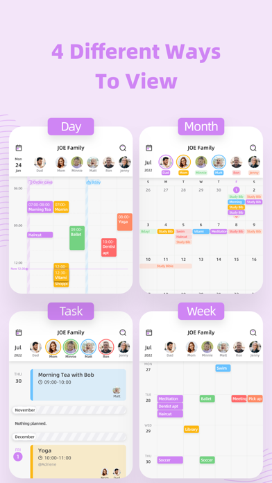 Cubbily Shared Family Calendar Screenshot