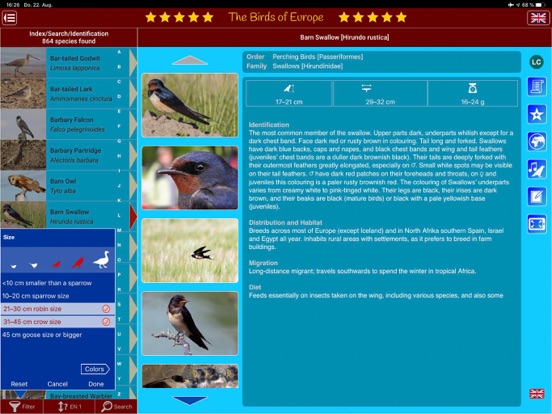 Birds of Europe iPad screenshot