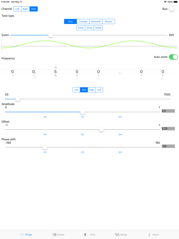 Tone Gen Pro iPad screenshot 1 - Utilities app