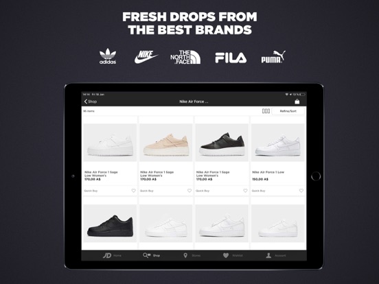 JD Sports iPad app afbeelding 1