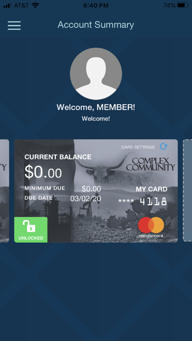 CCFCU Credit Screenshot