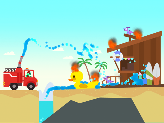 Screenshot #2 for Dinosaur Fire Truck Games kids