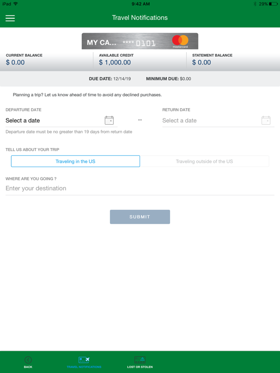ACCU Card Controls iPad screenshot