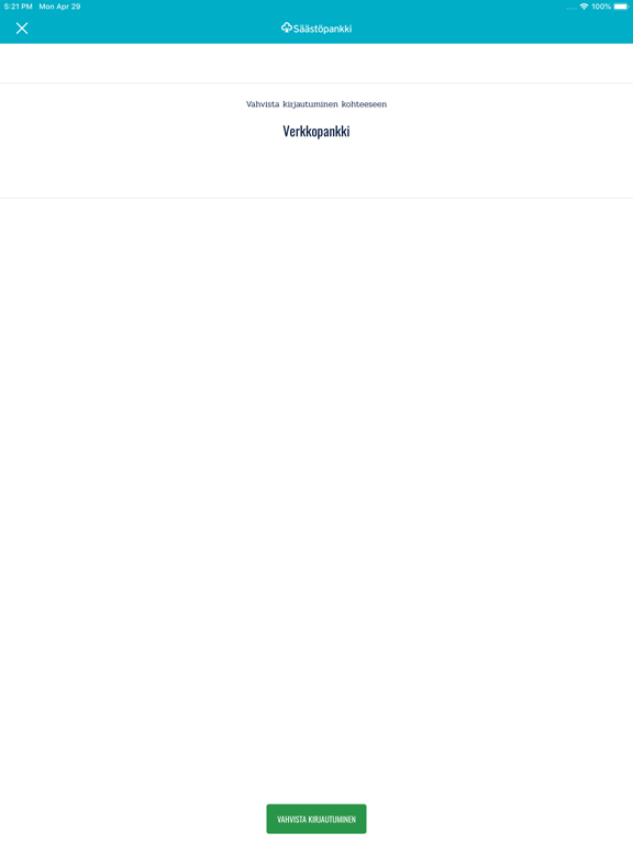 Säästöpankki Tunnistus iPad screenshot