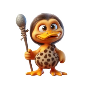 Caveman Duckling Stickers