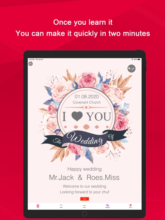 Invitation Cards Make iPad screenshot 4 - Productivity app